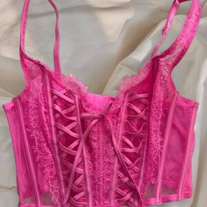 Pink Lace-Up Corset Top (never used)